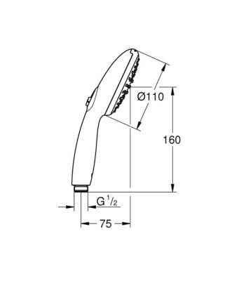 Douchette 2 jets chrome, Grohe Vitalio Start