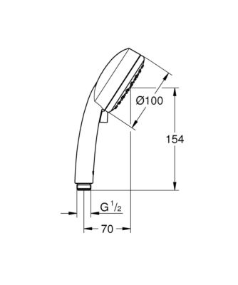 Douchette 2 jets chrome ronde Grohe Vitalio Comfort