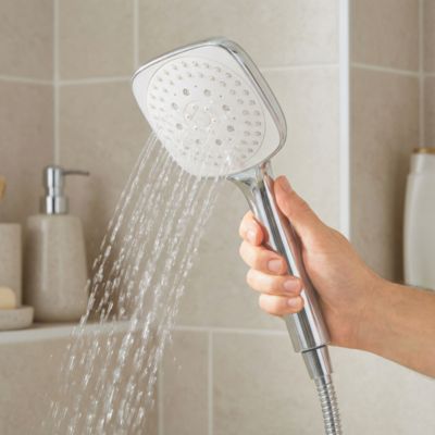 Douchette 3 jets chromé/blanc GoodHome Teesta
