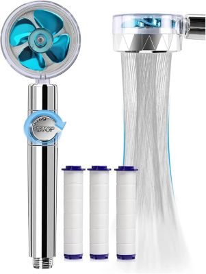 Douchette haute pression économe en eau et antitartre, système de filtration à trois niveaux, 3 éléments filtrants remplaçables