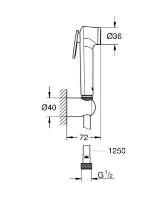 Douchette WC chromé Vitalio Trigger Spray 30 Grohe