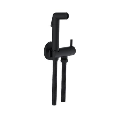 Douchette WC PAINI Cox ronde + Support + Flexible inox brossé noir mat