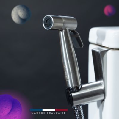 Douchette WC Premium - Robinet 3 Voies Inclu  - Marque Française - Kit complet - Expert WC (Brevet Déposé)