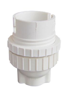 Douille B22 + bague Tibelec plastique blanc