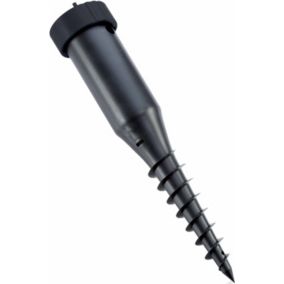 Douille de fixation ajustable pour séchoir parapluie, avec barre à visser, en plastique, coloris noir, pour étendoir Ø 50 mm Leifheit