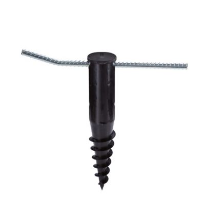 Douille de fixation pour séchoir parapluie, avec barre à visser, en plastique avec intérieur métal, coloris noir, pour étendoir Ø 50 mm Leifheit