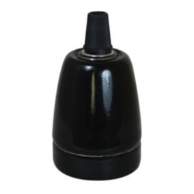 Douille E27 céramique noir Ø4,6 x L.8,3 cm Tibelec