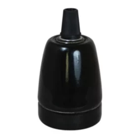 Douille E27 céramique noir Ø4,6 x L.8,3 cm Tibelec