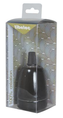 Douille E27 céramique noir Ø4,6 x L.8,3 cm Tibelec