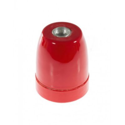 Douille E27 en Porcelaine Rouge - Déco Vintage