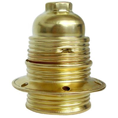 Douille en métal avec culot E27 argent et corps lisse - Douilles simples -  Accessoires pour lampes