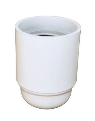 Douille E27 lisse Tibelec bakélite blanc