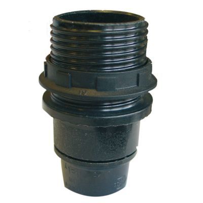 Douille isolée demi-filetée E14 Ø35mm noir avec bague