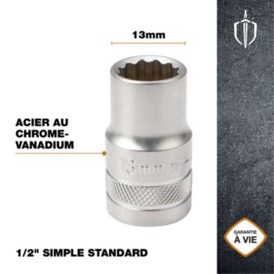 Douille simple standard Magnusson 1/2" 13 mm