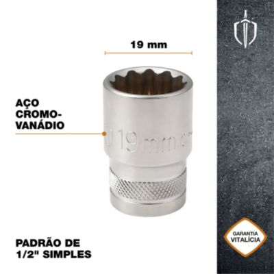 Douille simple standard Magnusson 1/2" 19 mm
