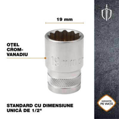 Douille simple standard Magnusson 1/2" 19 mm