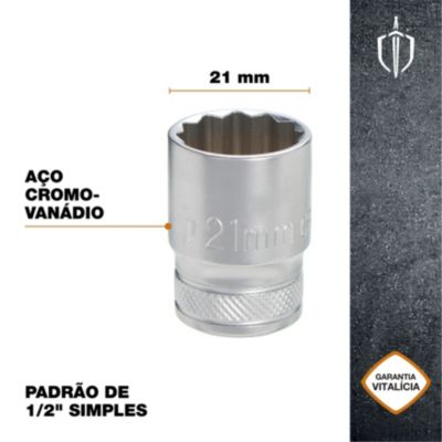 Douille simple standard Magnusson 1/2" 21 mm