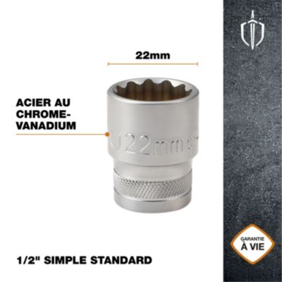 Douille simple standard Magnusson 1/2" 22 mm
