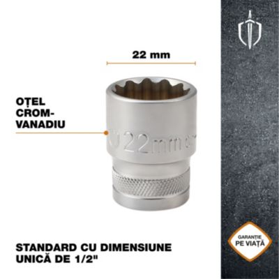 Douille simple standard Magnusson 1/2" 22 mm