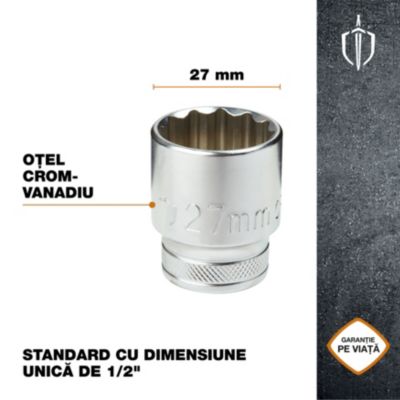 Douille simple standard Magnusson 1/2" 27 mm