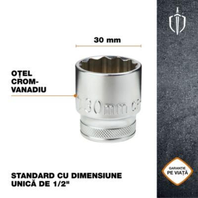 Douille simple standard Magnusson 1/2" 30 mm