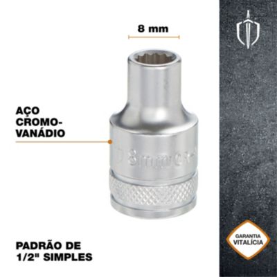 Douille simple standard Magnusson 1/2" 8 mm