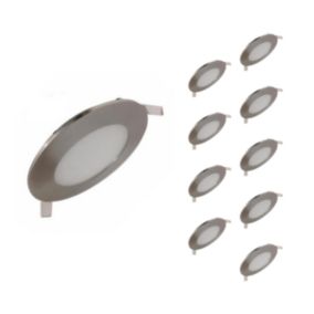 Downlight Dalle LED Extra Plate Ronde ALU 6W (Pack de 10) - Blanc Froid 6000K - 8000K - SILAMP