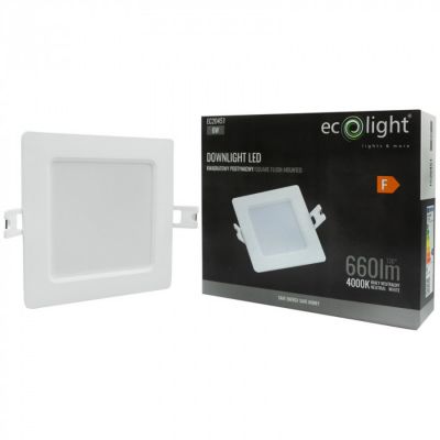 Downlight encastré carré blanc 12cm LED 6W 4000K Ecolight | Castorama