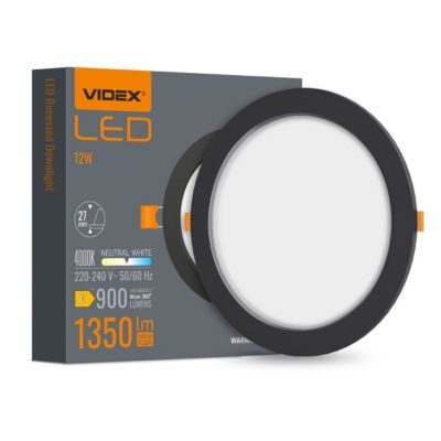 Downlight encastré noir 17cm LED 12W 4000K 1350lm | Castorama