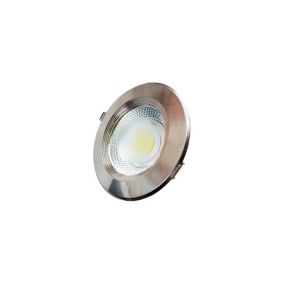 Downlight LED 10W rond 125mm Inox - Blanc du Jour 6000K