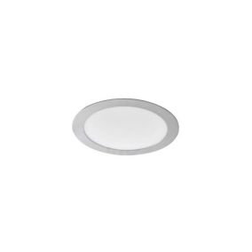 Downlight LED 18W étanche IP44 rond 220mm Argent - Blanc Naturel 4000K