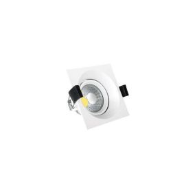 Downlight LED 8W carré Blanc - Blanc Chaud 2700K