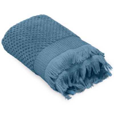Drap de bain jacquard 550 g/m² 95x140 cm TETHYS micro-coton bleu Orage