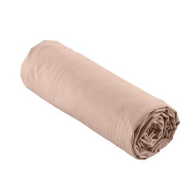 Drap Housse 1 Personne 90 x 190 cm Percale Unie 78 Fils Nude