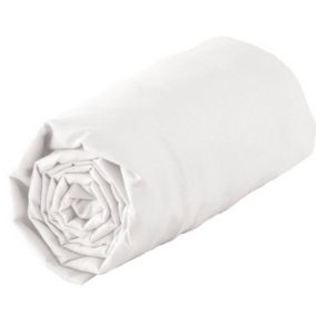 Drap housse 100 % coton 57 fils (120x200 cm - Blanc)