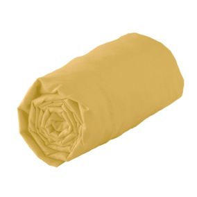 Drap housse 100% coton biologique - bonnet 30 cm (140x190 cm - Jaune)