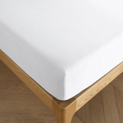 Drap housse 180 x 200 cm bonnet 30 cm "Prémium" pour lit 2 places King Size - Prémium Neige - Prémium Neige -