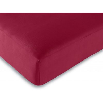 Drap housse 57 fils/cm² toutes dimensions - Rouge - 180 x 200 cm - Rouge -