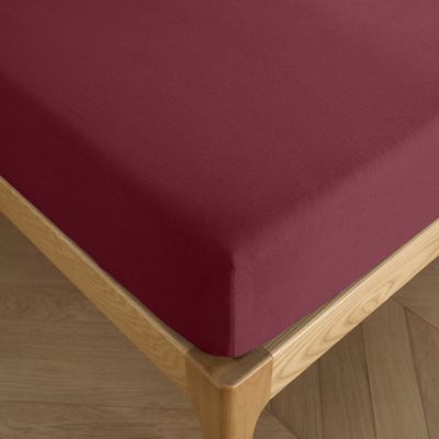 Drap housse 90 x 190 cm bonnet 30 cm "Prémium" pour lit 1 place - Prémium Grenat - Prémium Grenat -