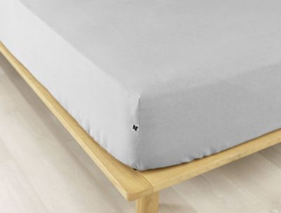 Drap housse 90 x 190 cm CANDICE Brume