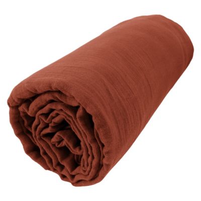 Drap housse 90 x 190 cm GAÏA Terracotta