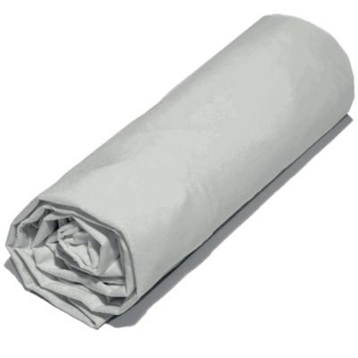 Drap housse 90x190 cm polyester microfibre LAGO gris bonnet 28 cm