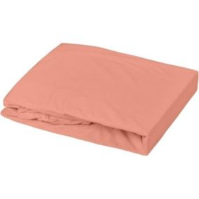 Drap housse + Alese Uni -oeko-Tex - Blanc/Terracotta - 60 x 120 cm