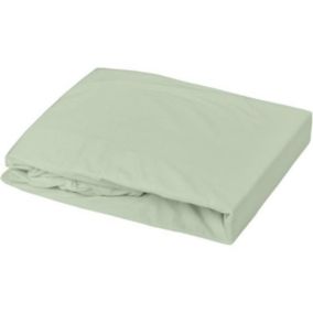 Drap housse + Alese Uni -oeko-Tex - Blanc/Vert de gris - 60 x 120 cm