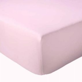 Drap Housse coton bonnet 23 cm fabriqué en France (140x190 cm - Rose Blush)