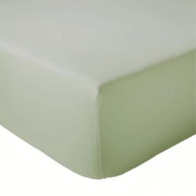 Drap Housse coton bonnet 23 cm fabriqué en France (140x190 cm - Vert clair)