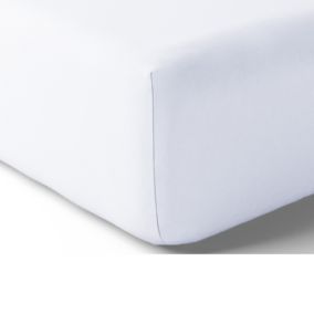 Drap housse en 100% coton (140x190 cm - Blanc)