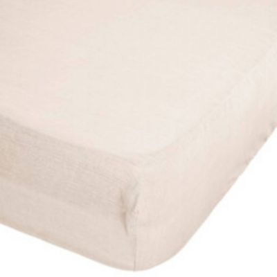 Drap housse en 100% lin (140x190 cm - Ficelle)