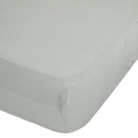 Drap housse en 100% lin (160x200 cm - Céladon)