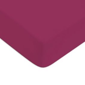 Drap housse en coton 57 fils uni bonnet 25cm 90x190cm